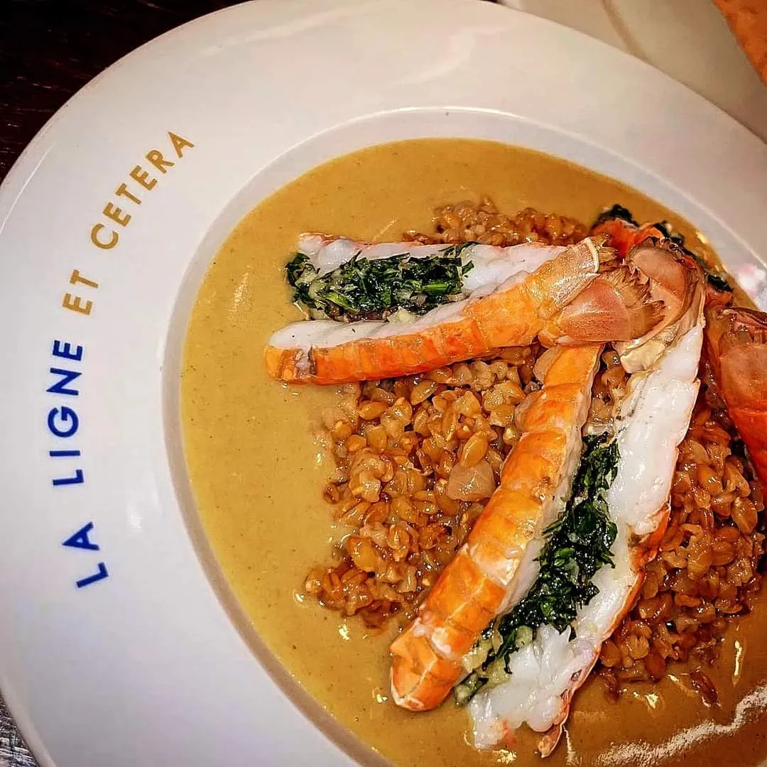 Langoustines, blé crémeux et bisque